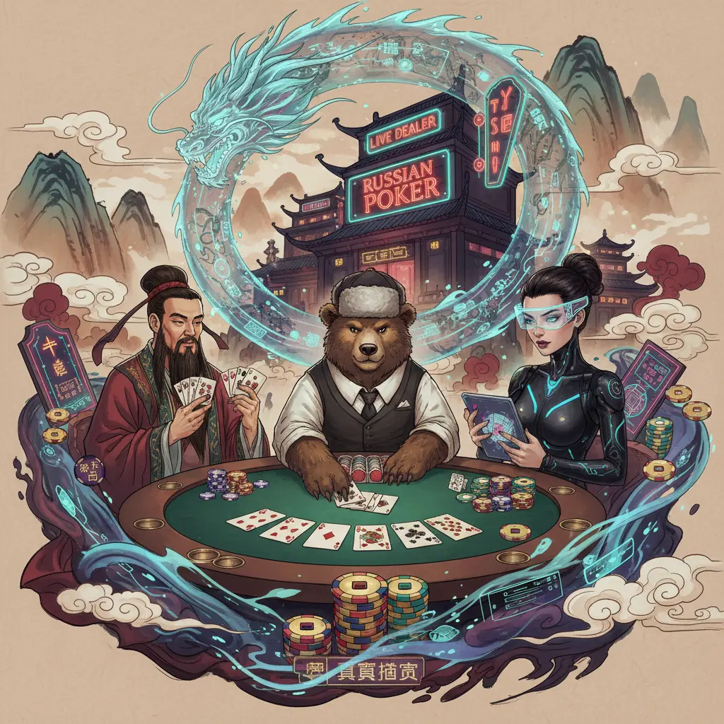 Live dealer poker variations - Russian